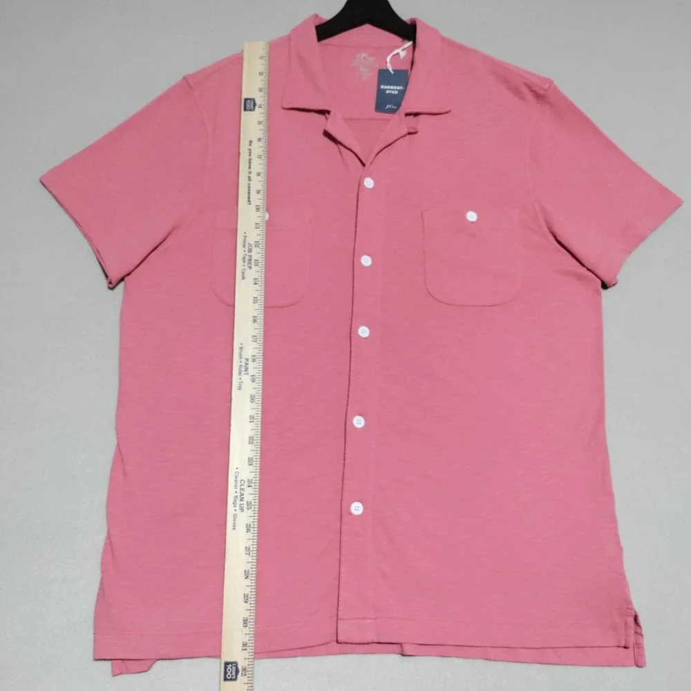 NEW J Crew Garment Dyed Harbor Shirt Men Size XXL Camp Collar Nantucket Red/Pink